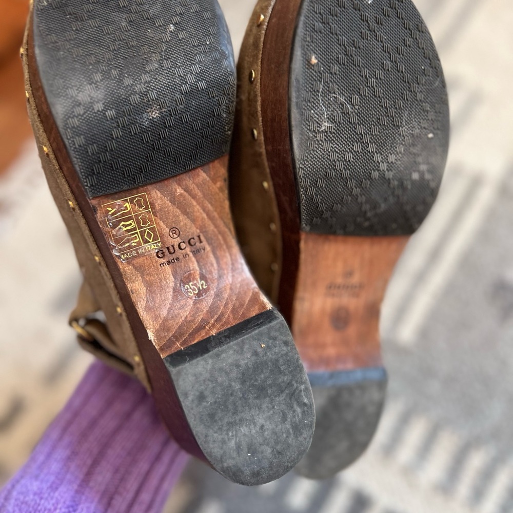 Gucci Amstel Suede Clogs - Picture 6 of 7